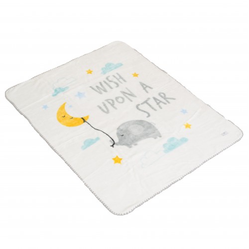 Baby Blanket Softy Wish Upon A Star White 110x140cm