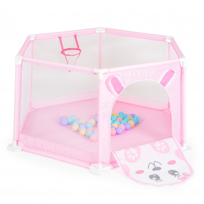 146cm Child Safety Fence With 50 Balls Pink