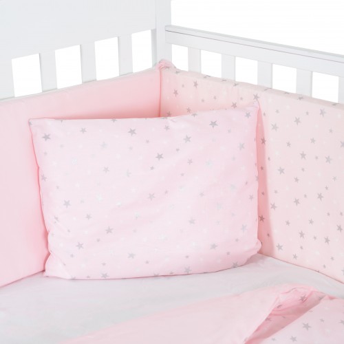 Baby Bedding Set 6Pcs 60x120cm Nook Pink Stars