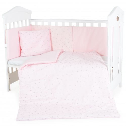 Baby Bedding Set 6Pcs 60x120cm Nook Pink Stars