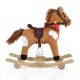 Plush Rocking Horse With Wheels Thunder Khaki WJ-302