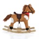 Plush Rocking Horse With Wheels Thunder Khaki WJ-302