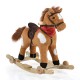 Plush Rocking Horse With Wheels Thunder Khaki WJ-302