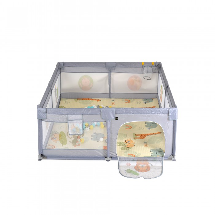 Πάρκο Με Αξεσουάρ 120x120cm Game Zone Grey