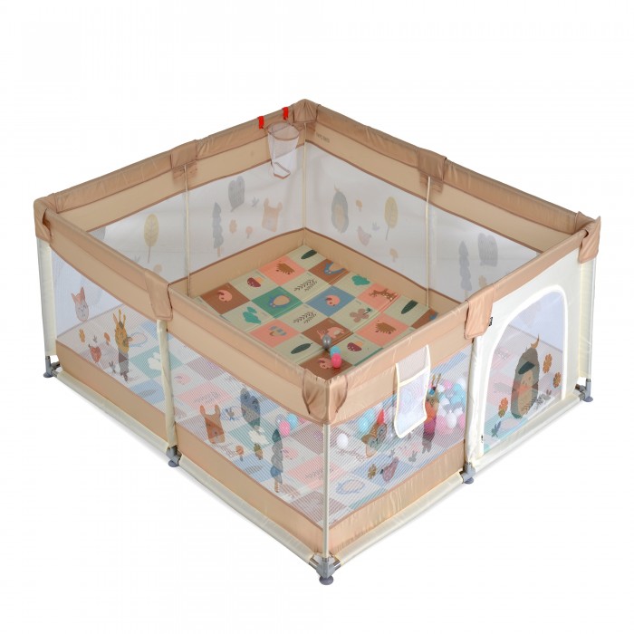 Πάρκο Με Αξεσουάρ 120x120cm Game Zone Beige