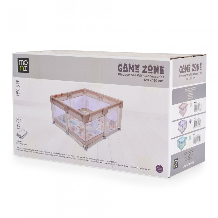 Πάρκο Με Αξεσουάρ 120x120cm Game Zone Beige