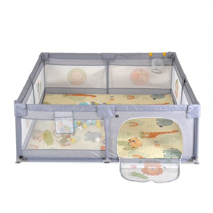 Πάρκο Με Αξεσουάρ 180x200cm Game Zone Grey