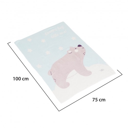 Baby Blanket 75x100cm Dreamy Bear Blue