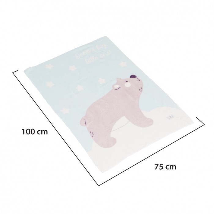 Baby Blanket 75x100cm Dreamy Bear Blue