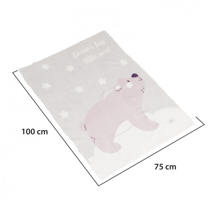 Baby Blanket 75x100cm Dreamy Bear Grey