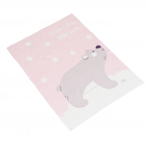 Baby Blanket 75x100cm Dreamy Bear Pink