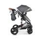 Baby Stroller Gala Black Leather
