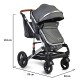 Baby Stroller Gala Black Leather