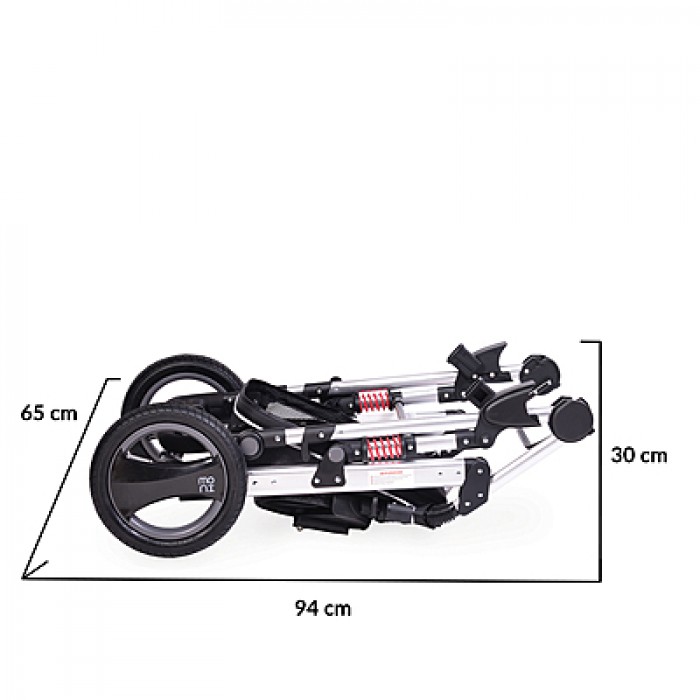 Baby Stroller Gala Black Leather