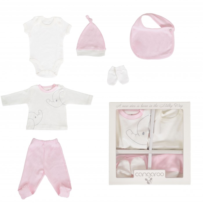 Set For Newborn 6pcs Milky Way Pink