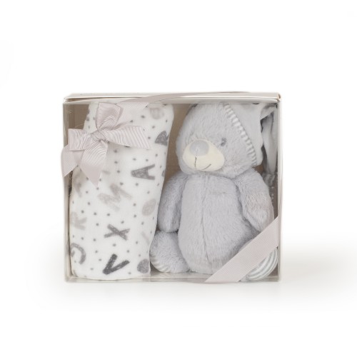 Baby Blanket 90x75 Grey bear