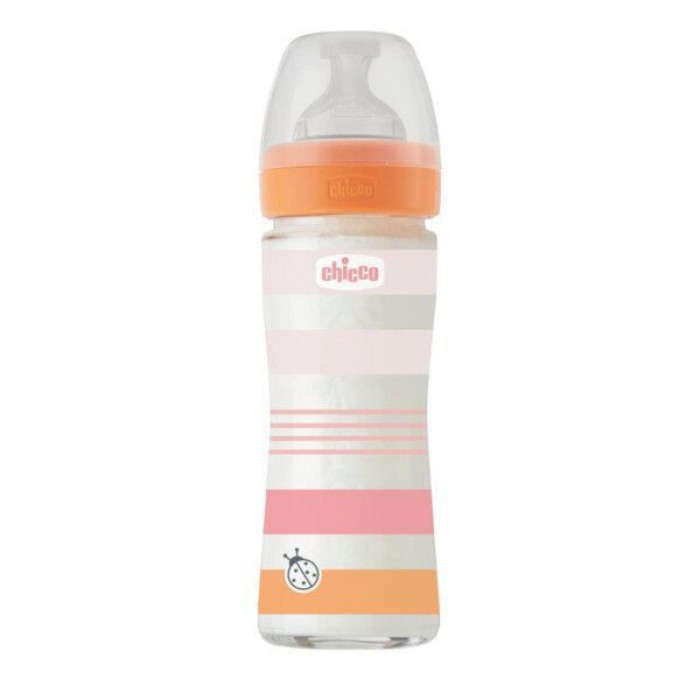 GIRL Well Being Glass Baby Bottle 240ML 0M+