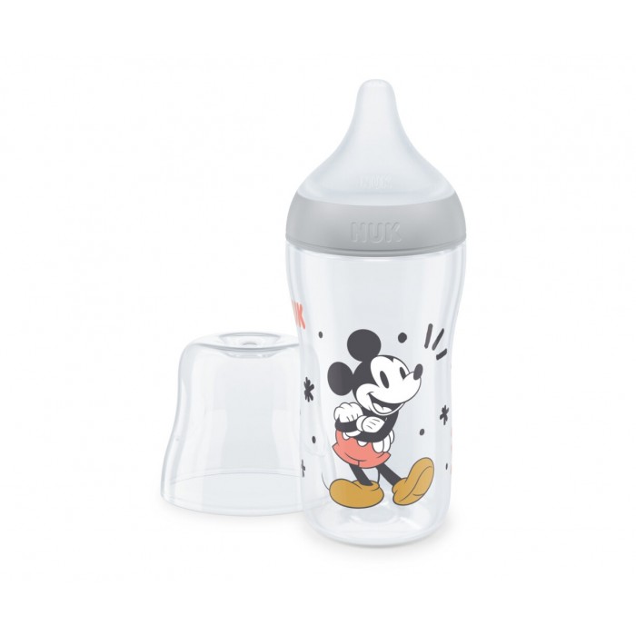 Μπιμπερό Πλαστικό 260ml 3+M Perfect Match Σιλικόνη Temperature Control Mickey M Grey