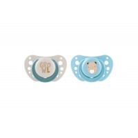 PhysioForma AIR Silicone Pacifier BEIGE-BLUE 0-6M+ (2pcs)