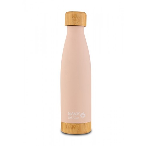 Θερμός Μπουκάλι Ανοξείδωτο Βamboo Ροζ 500ml