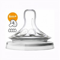 2 Tettarelle Natural 4 Holes 6+ Months Philips Avent