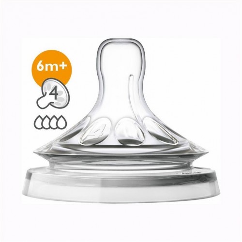 2 Φυσικές Θηλές Με 4 Τρύπες 6+ Μηνών Philips Avent