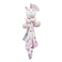 Plush Animal With Comforting Cloth Bebe Unicorn Pink