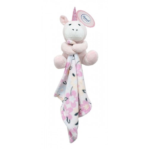 Plush Animal With Comforting Cloth Bebe Unicorn Pink