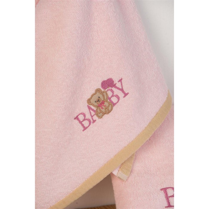 Set of 2 Towels Baby Bear Pink