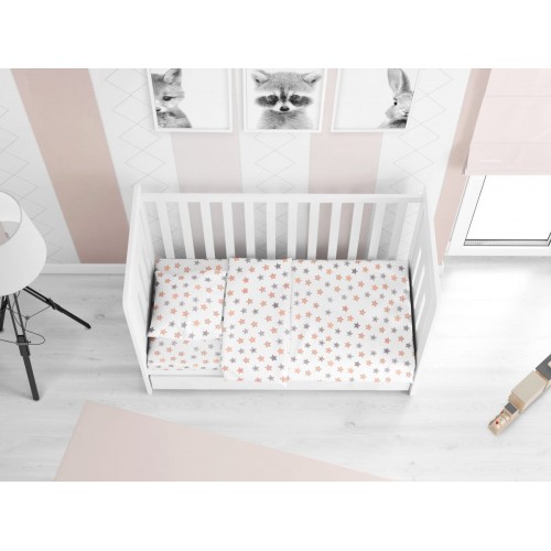 Set of Printed Sheets 3 Pcs Bebe Star Grey