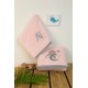 Set of 2 Towels Dreaming Elephant Pink