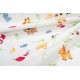 3 Piece Sheet Set Bebe Forest Animals White-Sky Blue