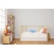 3 Piece Sheet Set Bebe Forest Animals White-Sky Blue