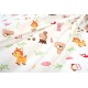 3 Piece Sheet Set Bebe Forest Animals White-Pink