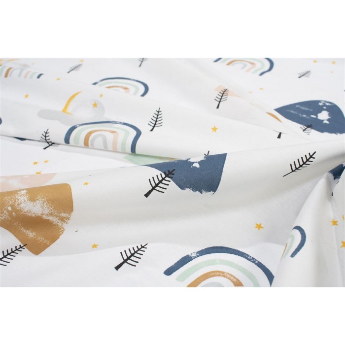 3 Piece Sheet Set Rainbow White-Blue