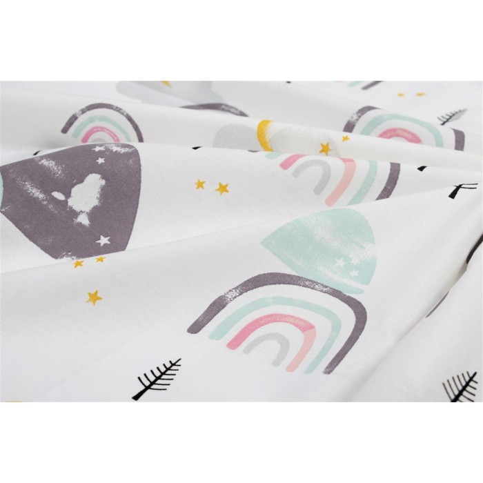 3 Piece Sheet Set Rainbow White-Pink