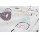 3 Piece Sheet Set Rainbow White-Pink