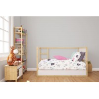 3 Piece Sheet Set Rainbow White-Pink