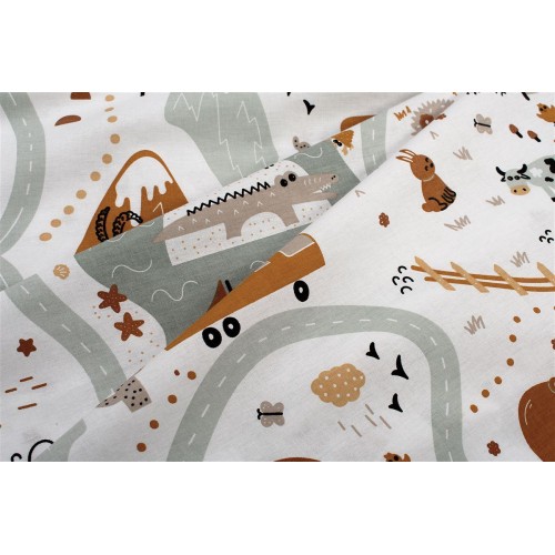 Σετ Σεντόνια Εμπριμέ 3 Τεμ Bebe Countryside White-Mint