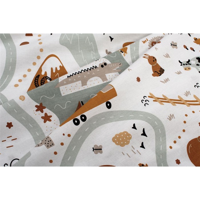 Σετ Σεντόνια Εμπριμέ 3 Τεμ Bebe Countryside White-Mint
