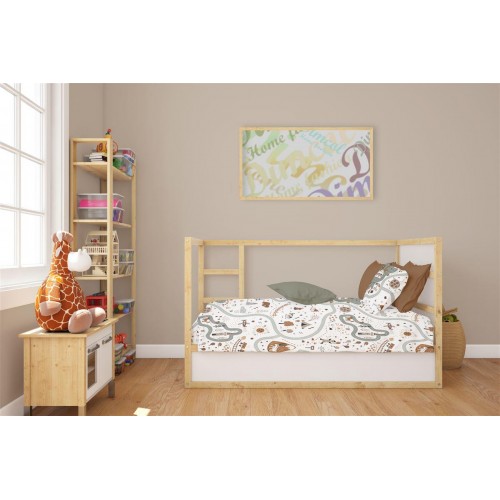 Σετ Σεντόνια Εμπριμέ 3 Τεμ Bebe Countryside White-Mint