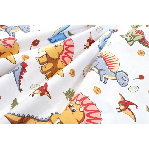 3 Piece Sheet Set Bebe Dinosaur White-Blue