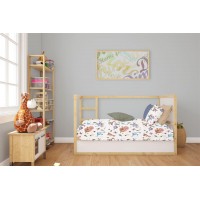 3 Piece Sheet Set Bebe Dinosaur White-Blue