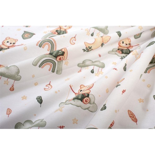 Σετ Σεντόνια Εμπριμέ 3 Τεμ Bebe Cloudy Bear White-Olive