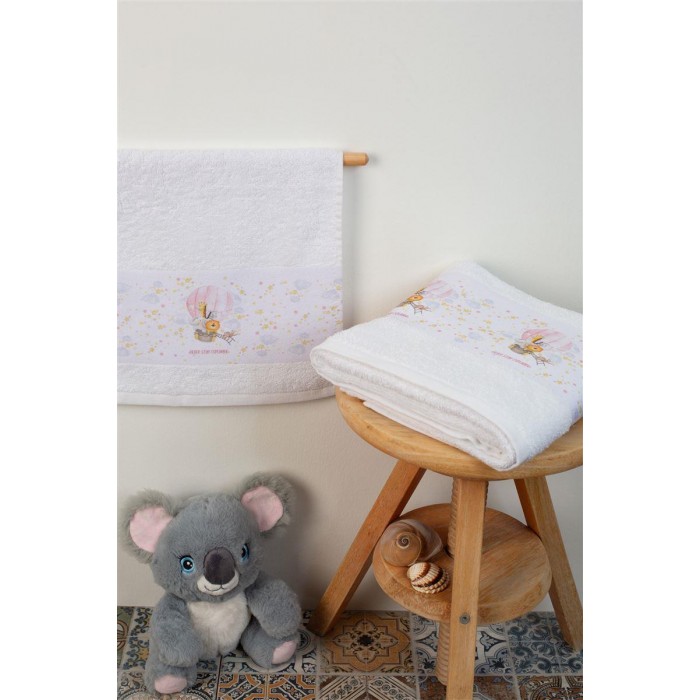 Ballon White 2 Piece Towel Set