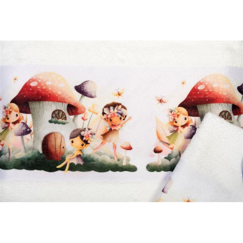 Set of 2 Fairies Towels White