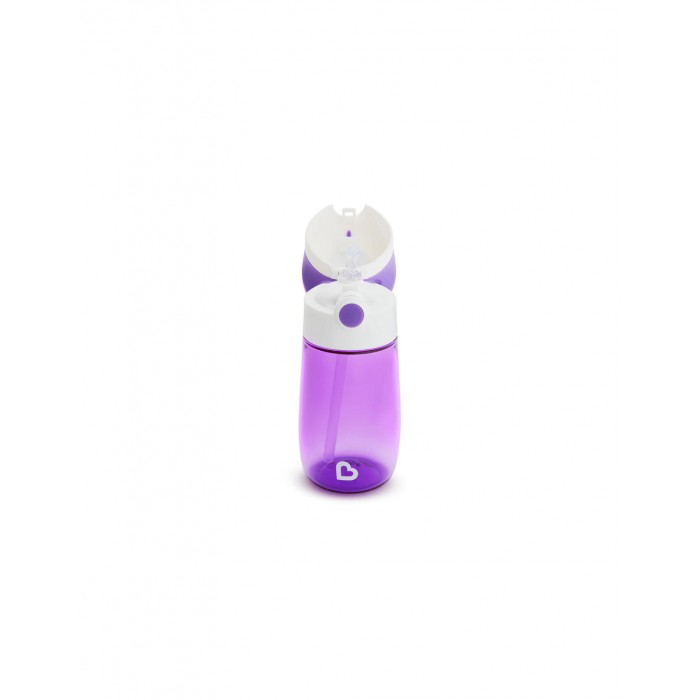 Flip & Go Silicone Kids Water Bottle With Straw Purple 355ml