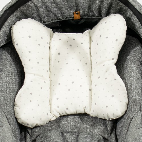 Pillow For Stroller & Car Seat Grey Stars