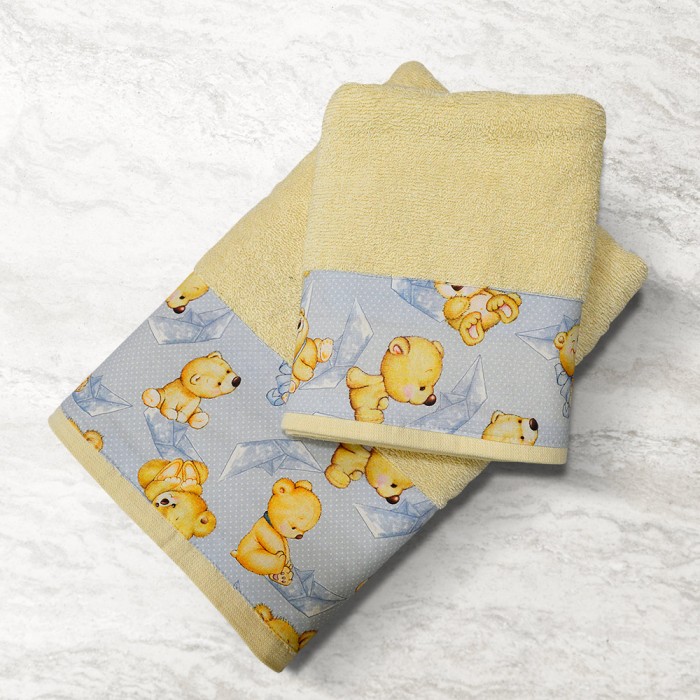 Towel setSailor Bear Blue Ivory 2τεμ.