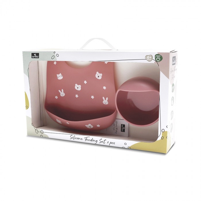 Silicone Feeding Set 2 Pcs Natural Pink